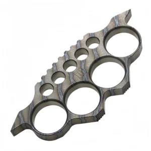 Hebilla de puño de aleación de titanio TC4 con patrón de relámpago de color quemado, hecha a mano