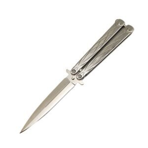 Double Edge Butterfly Knife Silver