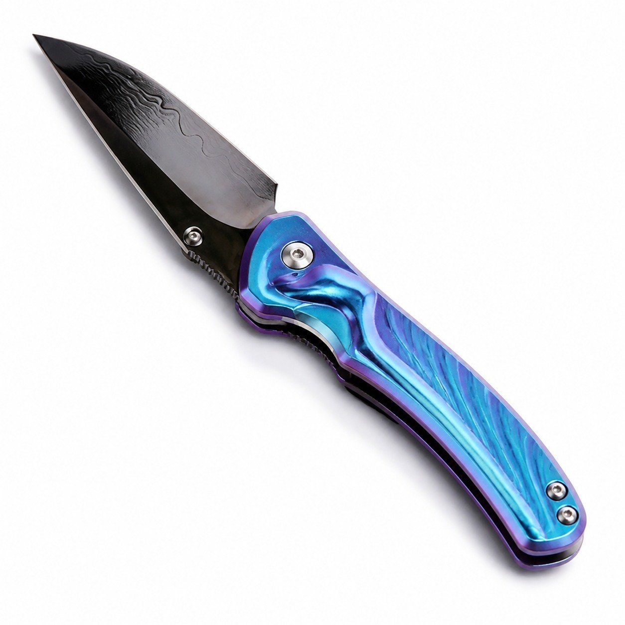 55cb8eded0b1382d0f511764dd600506.mp4.pdd_.000001.jpeg Crispy Shah Damascene Titanium Shaft SF Folding Knife