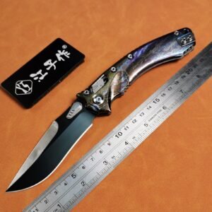 Microtech Amphibious M390 Ultra Mirror DLC Blade Titanium Handle Flame-Patterned SF Express