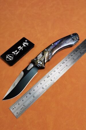 Microtech Amphibious M390 Ultra Mirror DLC Blade Titanium Handle Flame-Patterned SF Express