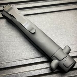 9 Inch Italian Stiletto OTF Automatic Knife – Damascus Etch