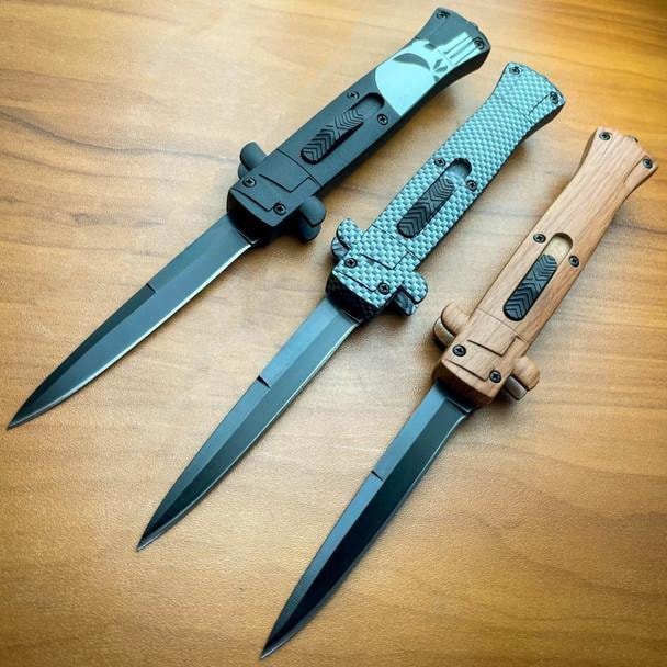 9_-Stiletto-OTF-Choose-One-7.jpg 9 Inch Italian Stiletto OTF Automatic Knife