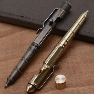 Brass Slub Pen Retro Bolt Gel Tactical Pen Colecci&oacute;n Supplies Personal Emergency Defense Tool Security Protection EDC Tool