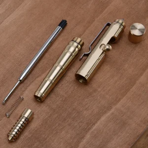 Brass Slub Pen Retro Bolt Gel Tactical Pen Colecci&oacute;n Supplies Personal Emergency Defense Tool Security Protection EDC Tool