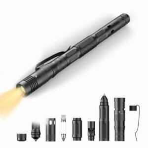 Multifunctional Tactical Pen Colecci&oacute;n Women Defending Flashlight Aluminum Screwdriver Corkscrew Protect Survival Accessories