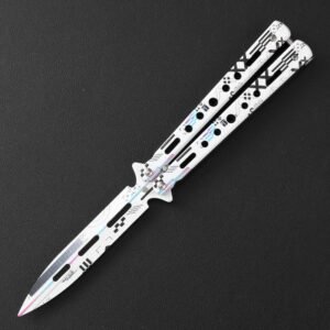 Butterfly knife CSGO butterfly knife unsharpened all-steel butterfly knife sling knife folding knife butterfly knife trainer practice knife