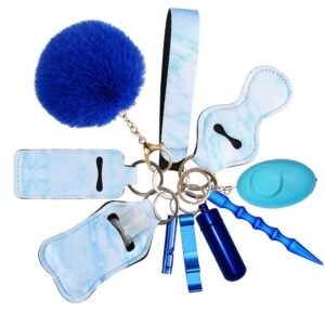 Colección Keychain 11-Piece Aluminum Anti-Wolf Alarm Blue
