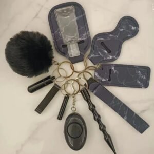 Colecci&oacute;n Keychain 11-Piece Aluminum Anti-Wolf Alarm Black
