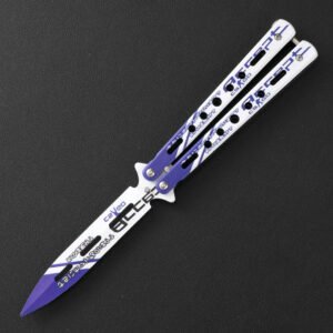 Butterfly knife CSGO butterfly knife unsharpened all-steel butterfly knife sling knife folding knife butterfly knife trainer practice knife