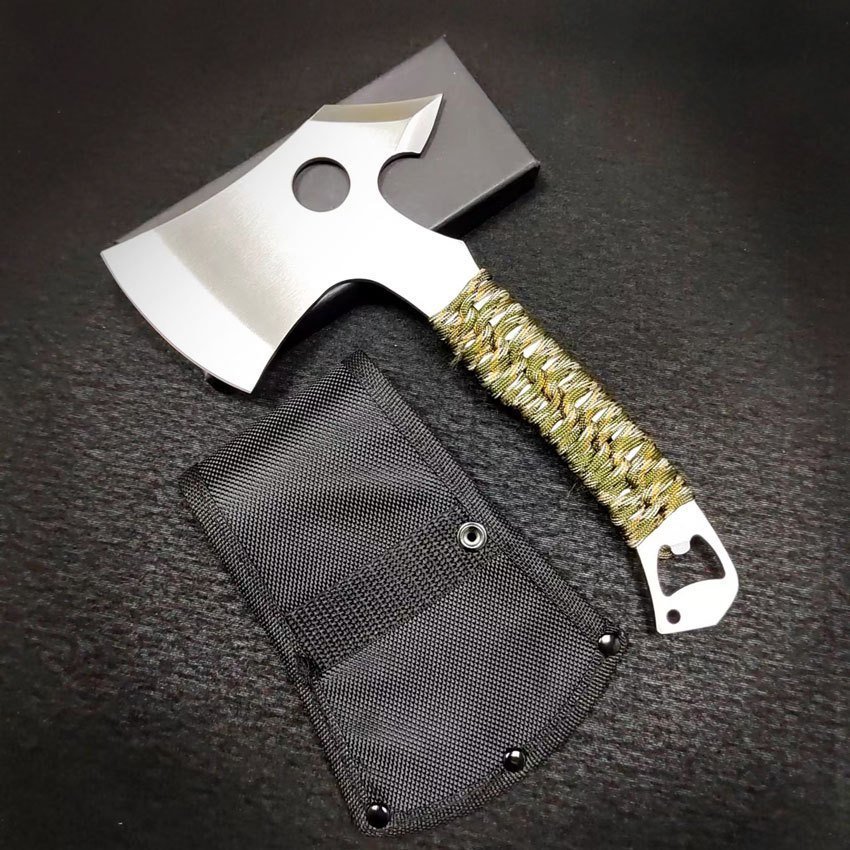 O1CN01ClJNaG1VKsZaP8mIe_2203932635-0-cib.jpg Multifunctional survival axe bottle opener tied with seven-core camouflage parachute camping axe