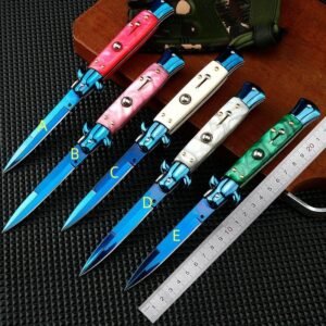 Outdoor Folding Stiletto Knife – Multi-Function Camping Flick Knife