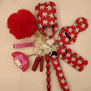 Colecci&oacute;n Keychain 11-Piece Aluminum Anti-Wolf Alarm Red