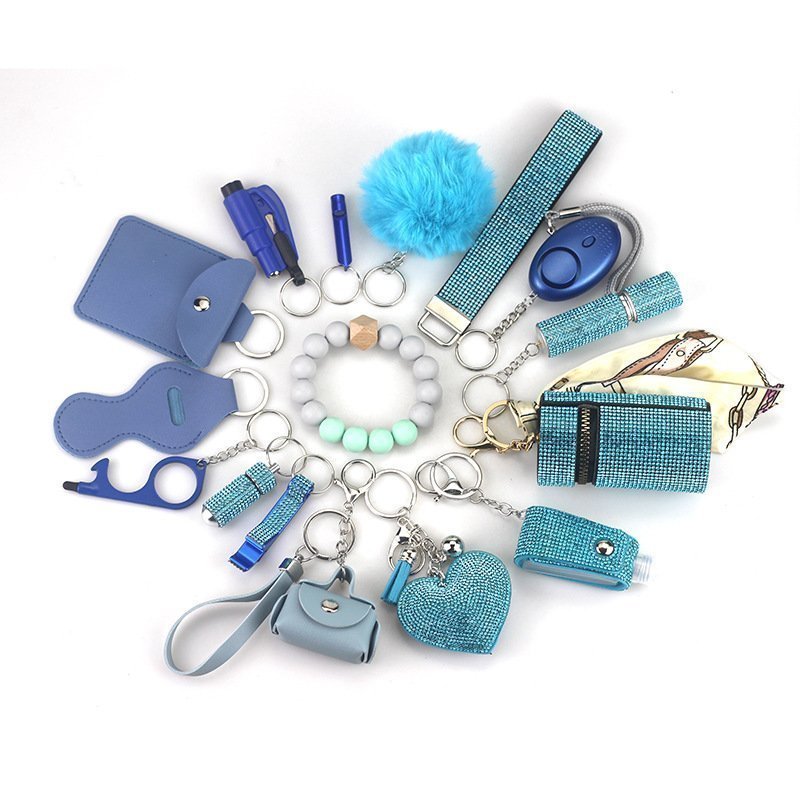 O1CN01MexN302MtO3cAzT4D_2217751789885-0-cib.jpg Womens Safety Items 15-Piece Self-Defense Keychain Blue