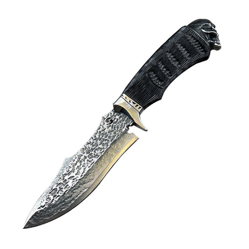 O1CN01Q6du2Y1JJFoJ7RExd_2215694981007-0-cib.jpg Black Skull Damascus Damascus Forged Knife Steel Outdoor Straight Knife Camping Portable