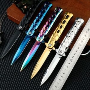 Outdoor Folding Stiletto Knife – Survival Flick Knife (Upgraded Version)