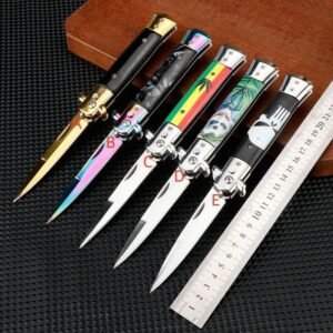 Portable Outdoor Folding Stiletto Knife – Multi-Purpose Flick Knife