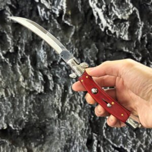 9 Inch Italian Stiletto Knife – Rosewood Handle Switchblade