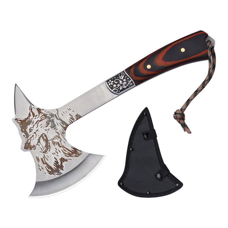 O1CN01X60wPs1q4wou2gDZO_2212835665443-0-cib.jpg Outdoor wolf head survival tactical axe car camping felling fire axe mountain axe