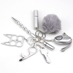 Safety Keychain Colecci&oacute;n Keychain 8-Piece Multifunctional Black