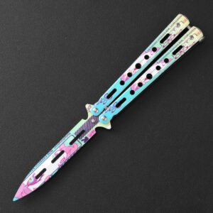 Butterfly knife CSGO butterfly knife unsharpened all-steel butterfly knife sling knife folding knife butterfly knife trainer practice knife