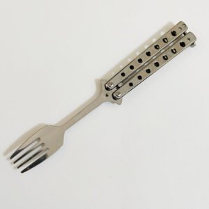 Balisong Spoon Butterfly Training Knife Practice Knife Throwing Carry Soup Spoon Fork