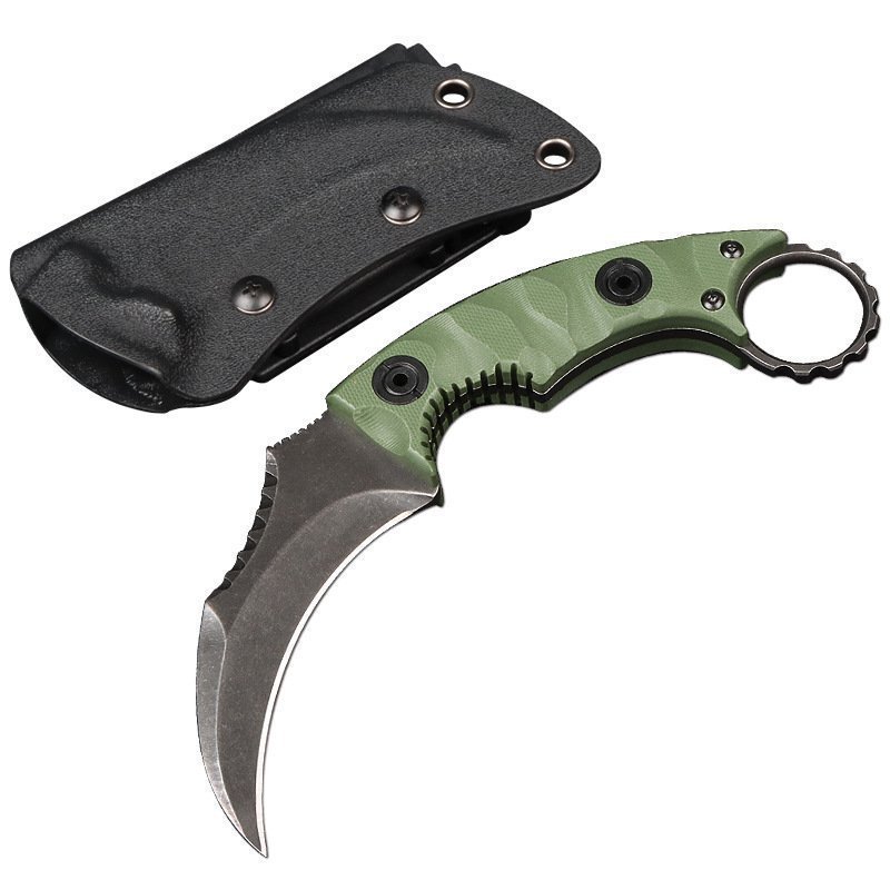 O1CN01hiji1z1bbin7lioZq_2213134313484-0-cib-1.jpg D2 Steel Karambit Claw Knife – Fixed Blade Outdoor Camping Knife