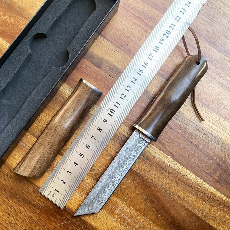 O1CN01m7JskG22mhv2zbD8e_2212307527163-0-cib.jpg Bamboo forged Damascus steel straight knife collection sheath knife outdoor knife