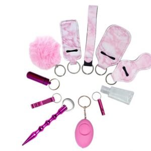 Colecci&oacute;n Keychain 11-Piece Aluminum Anti-Wolf Alarm Pink