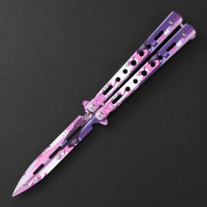 Butterfly knife CSGO butterfly knife unsharpened all-steel butterfly knife sling knife folding knife butterfly knife trainer practice knife