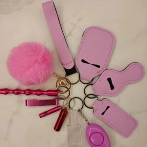 Colecci&oacute;n Keychain 11-Piece Aluminum Anti-Wolf Alarm Dark Pink