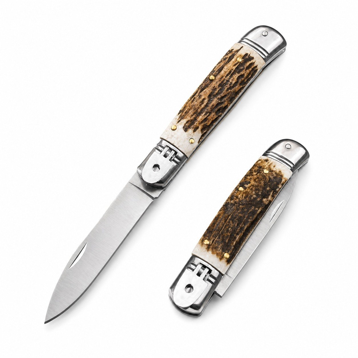 f42e368586d3080a6491117b2a07a7ce.mp4.pdd_.000001.jpeg AKC 8-Inch Antler-Handle Lever Side-Opening Knife