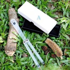 Transparent Butterfly Knife Uncut Training Knife Folding Knife Flinging Knife Plastic pc Squid Smiley Joker