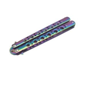 BM 42 Balisong Knife Butterfly Knife Spring Latch Rainbow