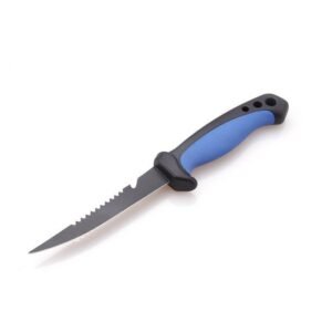 5 inch stainless steel back tooth fishing knife with scabbard for outdoor fishing